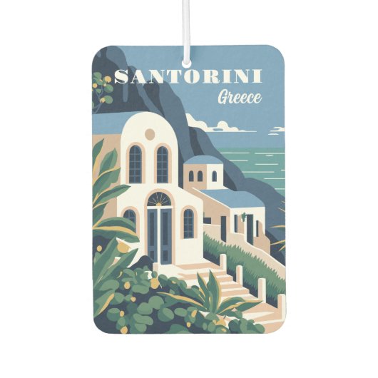 Custom Text Santorini Griechenland Autolufterfrischer (Vorderseite)