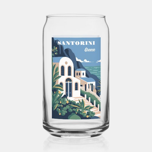 Custom Text Santorini Griechenland Dosenglas (Rückseite)