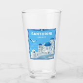 Custom Text Santorini Griechenland Glas (Vorderseite)