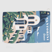 Custom Text Santorini Griechenland Golfhandtuch (Horizontal)
