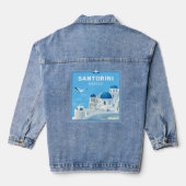 Custom Text Santorini Griechenland Jeansjacke (Rückseite)