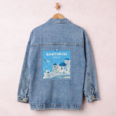 Custom Text Santorini Griechenland Jeansjacke (Hangar)