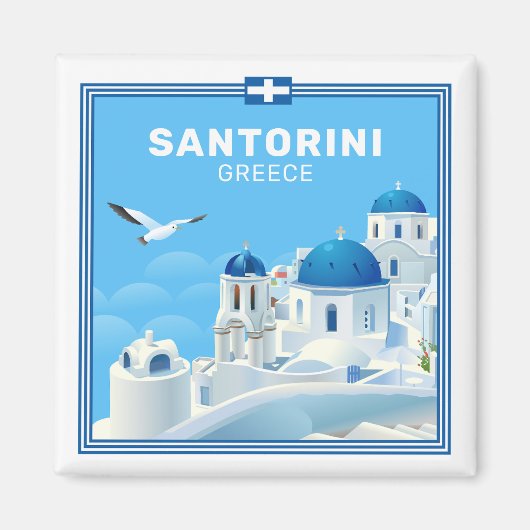 Custom Text Santorini Griechenland Magnet (Vorne)