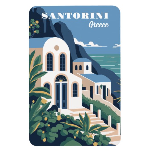 Custom Text Santorini Griechenland Magnet (Vertikal)