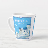 Custom Text Santorini Griechenland Milchtasse (Linke Ecke)