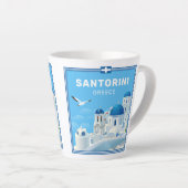 Custom Text Santorini Griechenland Milchtasse (Rechte Ecke)