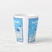Custom Text Santorini Griechenland Milchtasse (Vorderseite)