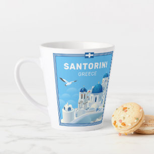Custom Text Santorini Griechenland Milchtasse