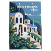 Custom Text Santorini Griechenland Mittlere Geschenktüte (Rückseite)