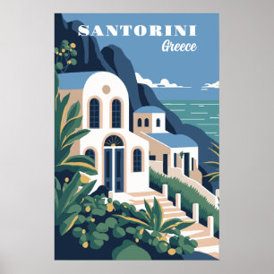 Custom Text Santorini Griechenland Poster