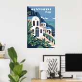 Custom Text Santorini Griechenland Poster (Heimbüro)