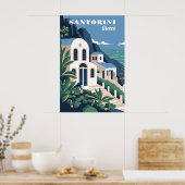 Custom Text Santorini Griechenland Poster (Küche)