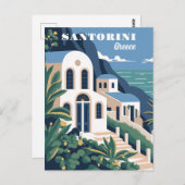Custom Text Santorini Griechenland Postkarte (Vorne/Hinten)