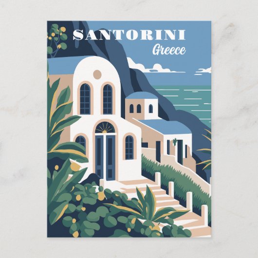 Custom Text Santorini Griechenland Postkarte (Vorderseite)