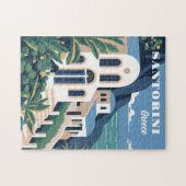 Custom Text Santorini Griechenland Puzzle (Horizontal)