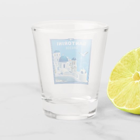 Custom Text Santorini Griechenland Schnapsglas (Rückseite)