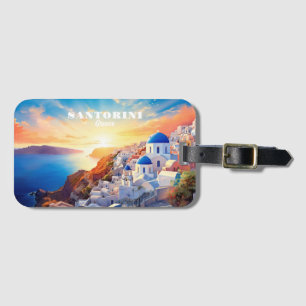 Custom Text Santorini Griechenland Sunset Gepäckanhänger
