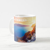 Custom Text Santorini Griechenland Sunset Kaffeetasse (Vorderseite Links)