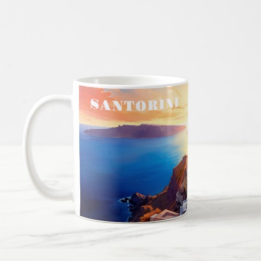 Custom Text Santorini Griechenland Sunset Kaffeetasse (Links)