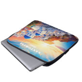 Custom Text Santorini Griechenland Sunset Laptopschutzhülle (Vorne Knopf)
