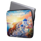 Custom Text Santorini Griechenland Sunset Laptopschutzhülle (Vorderseite Links)