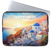 Custom Text Santorini Griechenland Sunset Laptopschutzhülle (Vorderseite)