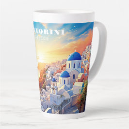 Custom Text Santorini Griechenland Sunset Milchtasse
