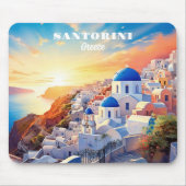 Custom Text Santorini Griechenland Sunset Mousepad (Vorne)