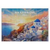 Custom Text Santorini Griechenland Sunset Schneidebrett (Vorderseite)