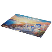 Custom Text Santorini Griechenland Sunset Schneidebrett (Ecke)