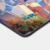Custom Text Santorini Griechenland Sunset Schreibtischunterlage (Ecke)