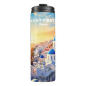 Custom Text Santorini Griechenland Sunset Thermosbecher (Vorderseite)