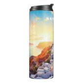 Custom Text Santorini Griechenland Sunset Thermosbecher (Nach links gedreht)