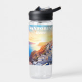 Custom Text Santorini Griechenland Sunset Trinkflasche (Links)