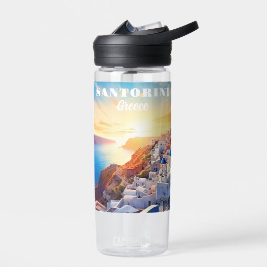 Custom Text Santorini Griechenland Sunset Trinkflasche (Links)