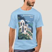 Custom Text Santorini Griechenland T-Shirt (Vorderseite)
