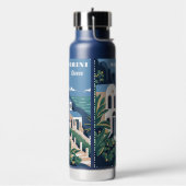 Custom Text Santorini Griechenland Trinkflasche (Links)