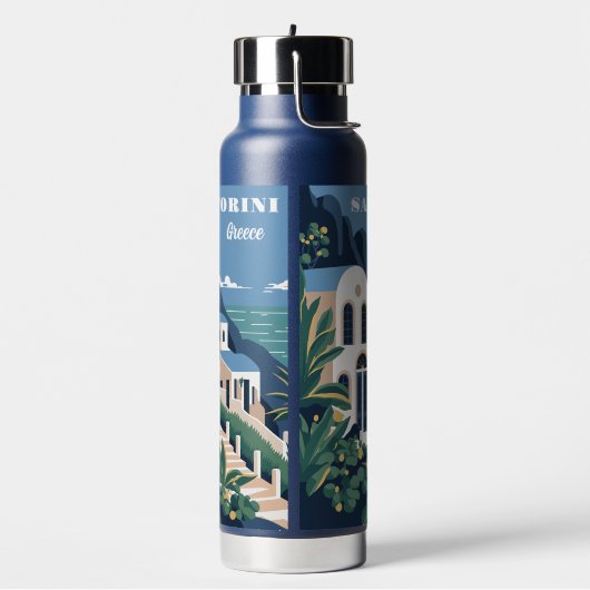 Custom Text Santorini Griechenland Trinkflasche (Links)