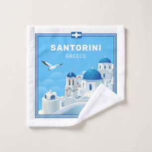 Custom Text Santorini Griechenland Waschlappen