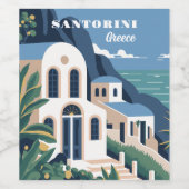 Custom Text Santorini Griechenland Weinetikett (Einzelnes Label)