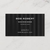 CUSTOM TEXT - Schwarz-graue vertikale Streifen Visitenkarte (Rückseite)