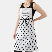 Custom Text Schwarz-weiß Polka Dos Niedlich Küche Schürze (InSitu)