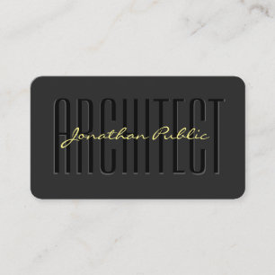 Custom Text Script Black & Gold Luxury Architectur Visitenkarte