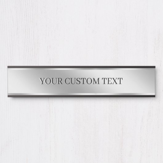 Custom Text Silver Create Your Own Elegant Modern Türschild (Vorderseite )