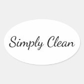 Custom Text Simply Clean Oval Sticker Sheet (Vorderseite)