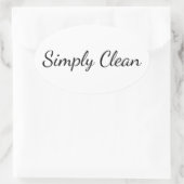 Custom Text Simply Clean Oval Sticker Sheet (Tasche)