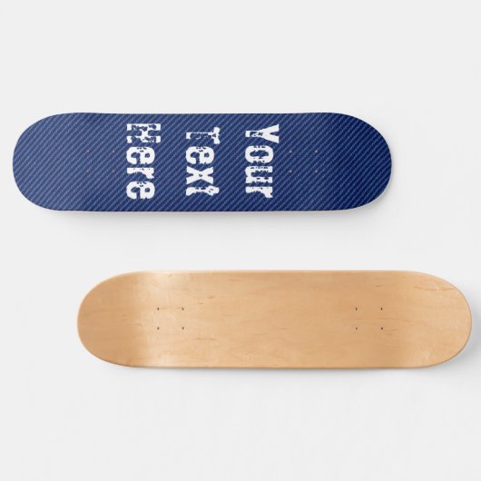 Custom Text Skateboard Blue Jeans Fabric (Horizontal)