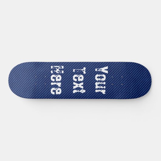 Custom Text Skateboard Blue Jeans Fabric (Horizontal)