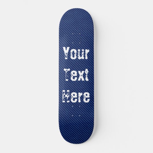Custom Text Skateboard Blue Jeans Fabric (Vorderseite)