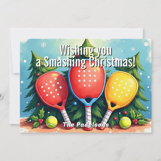 🎾🎄Custom text, Smash & Sparkle Feiertagskarte (Vorderseite)